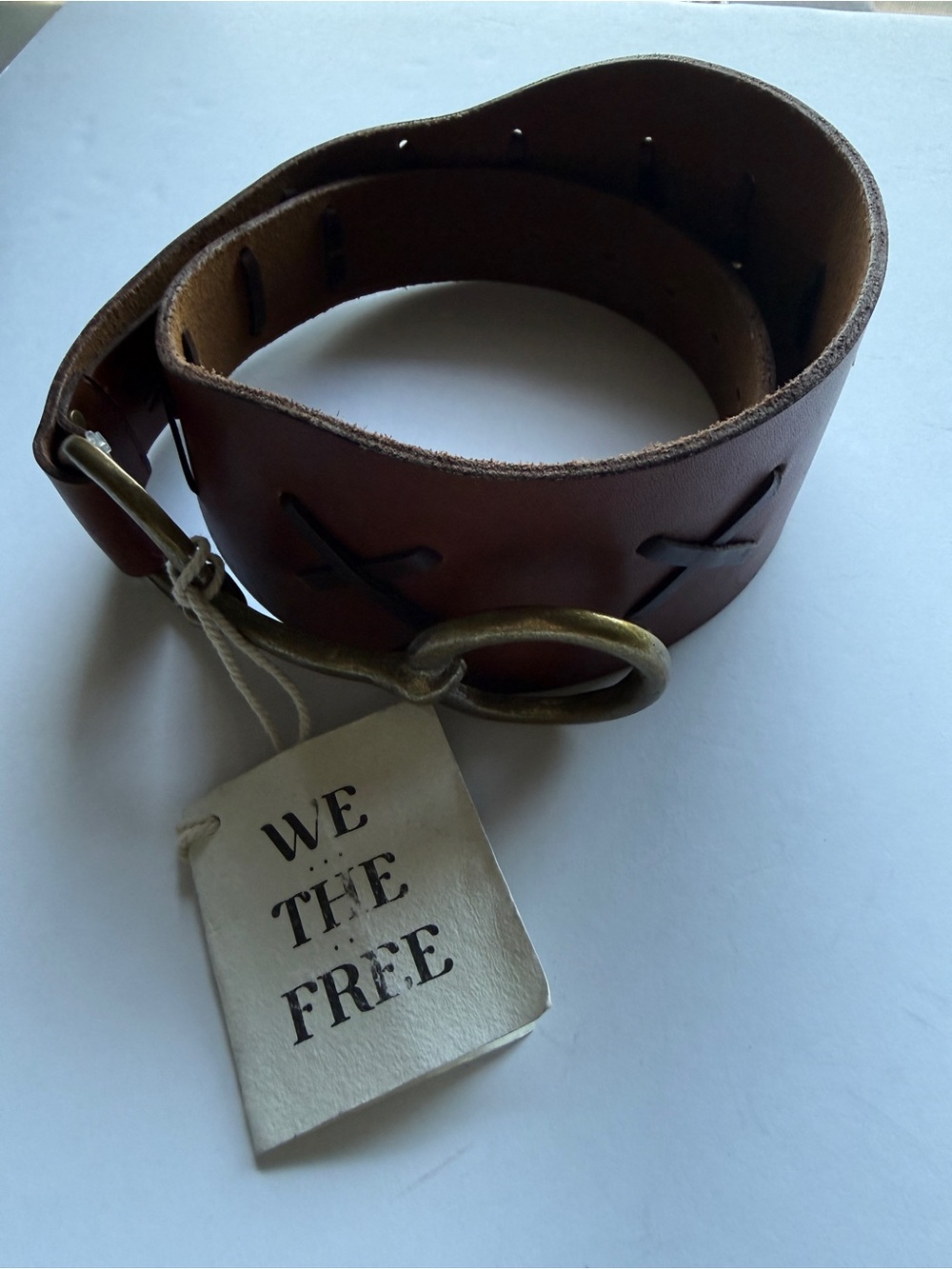 Free People We The Free Darby Leather Waist Belt Brown M/L - Picture 9 of 9